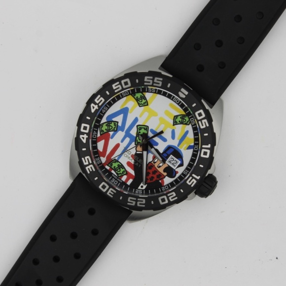New Tag Heuer WAZ1119.FT8023 Black Formula 1 F1 Mens Watch Alec Monopoly Rubber - Picture 13 of 14